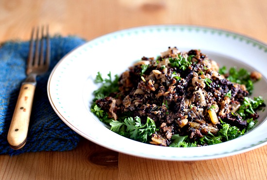 black quinoa and red lentil salad