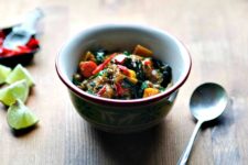 coconut chickpeas with kale