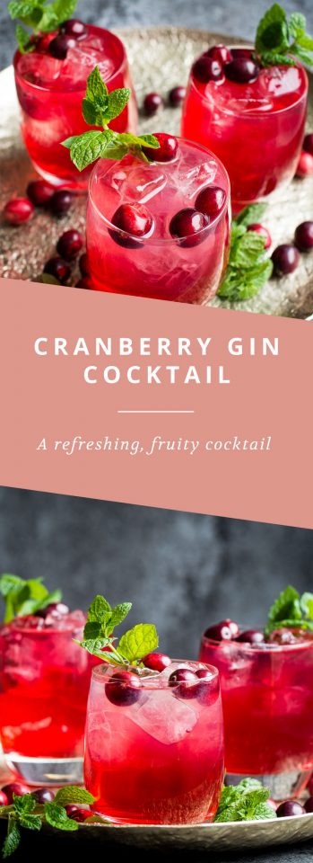 A refreshing, fruity cranberry and gin cocktail