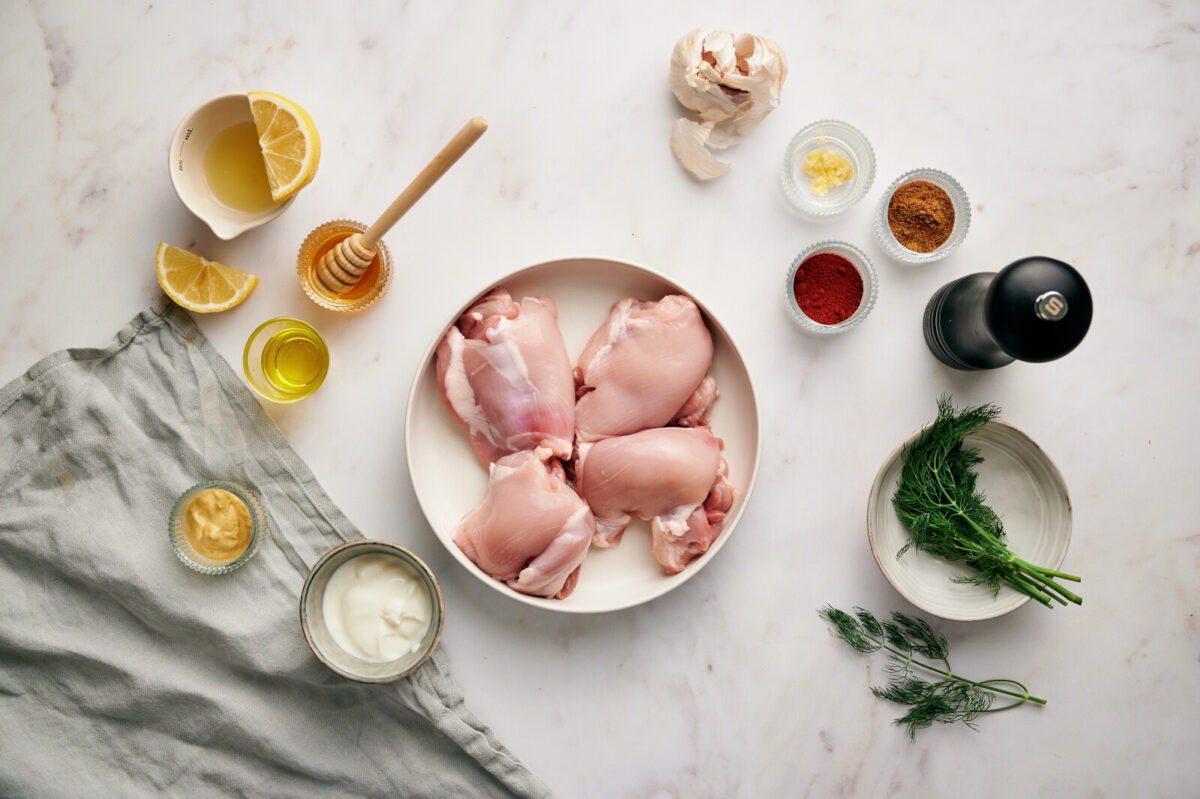 Ingredients for Lemon Dill Chicken.