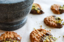 Flourless Peanut Butter, Chocolate and Pistachio Cookies
