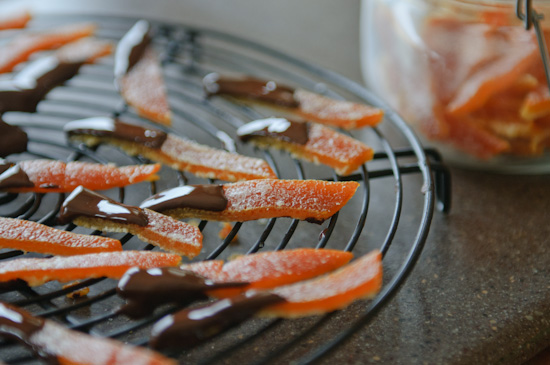 Chocolate Dipped Candied Orange Peel from Healthy Green Kitchen